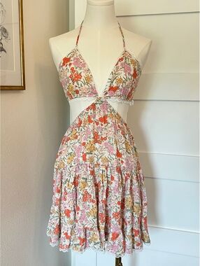 Grey Bandit Floral Cutout Mini Dress NWT Size S
